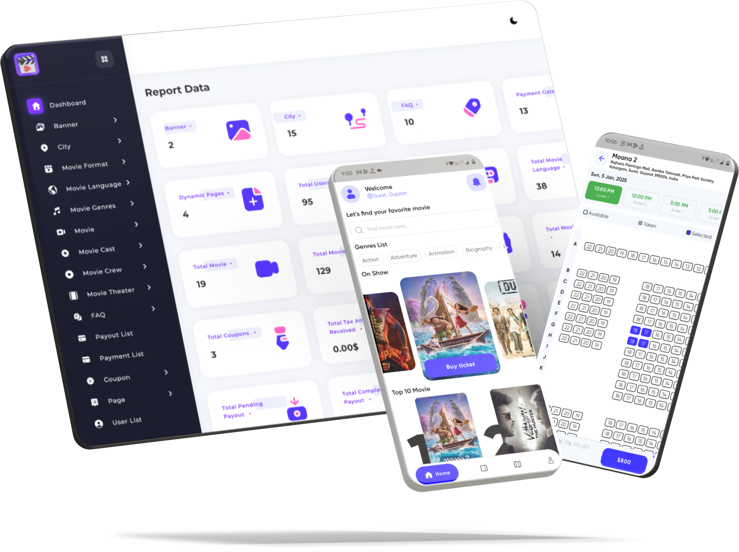 Movie ticket booking app preview