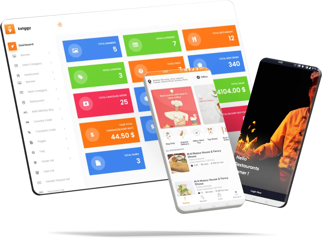 Food delivery app hero preview