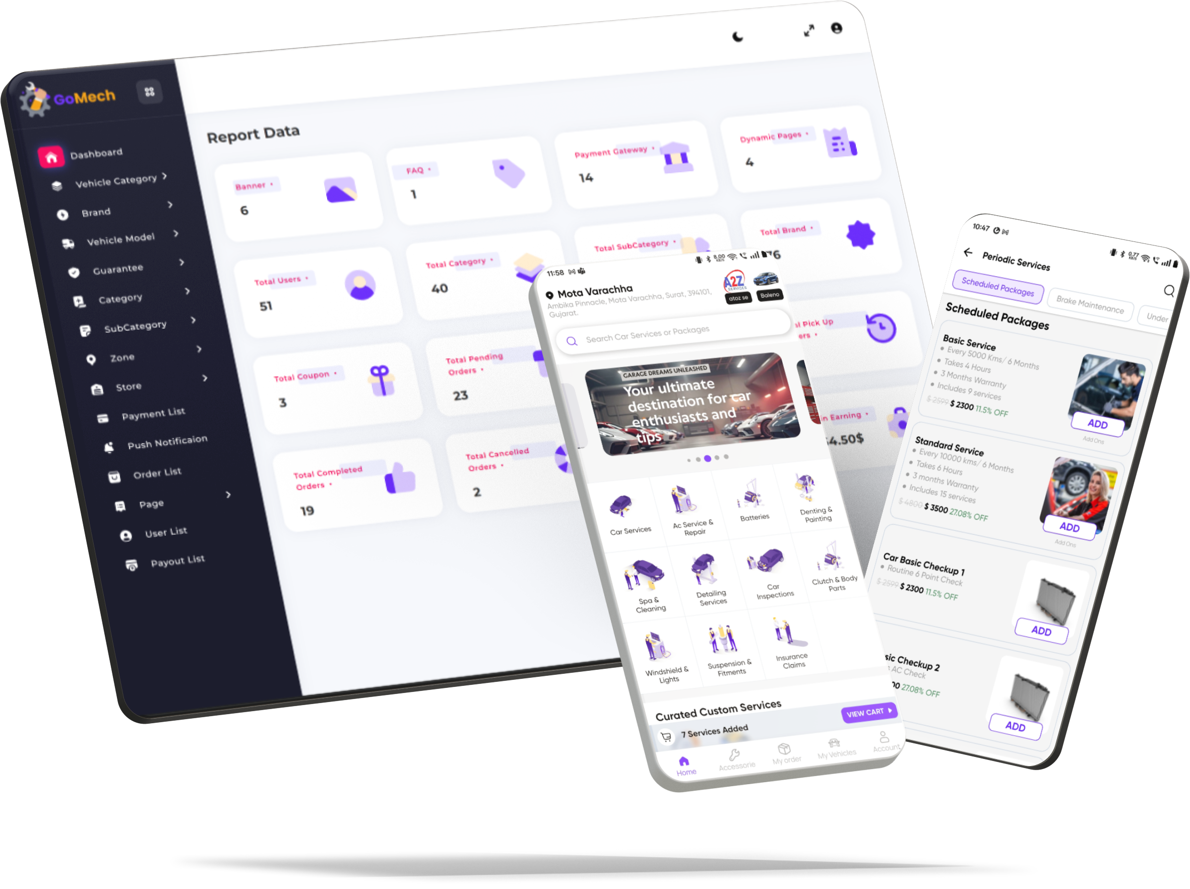 Vehicle service app preview