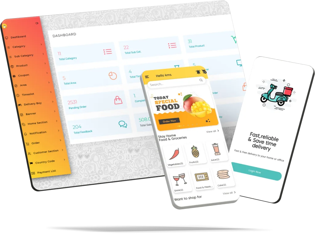 Grocery delivery app hero preview