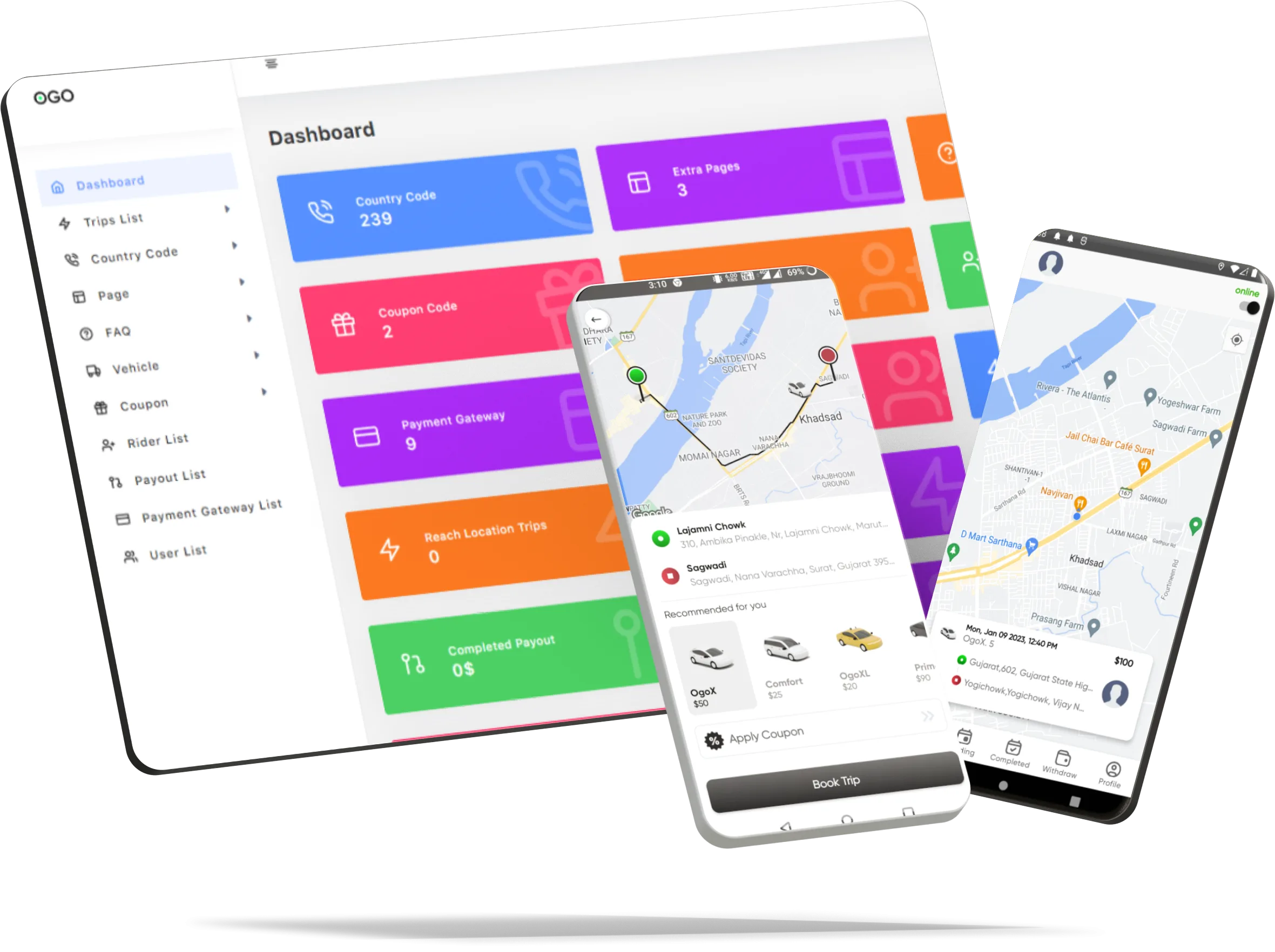 Taxi booking app hero preview