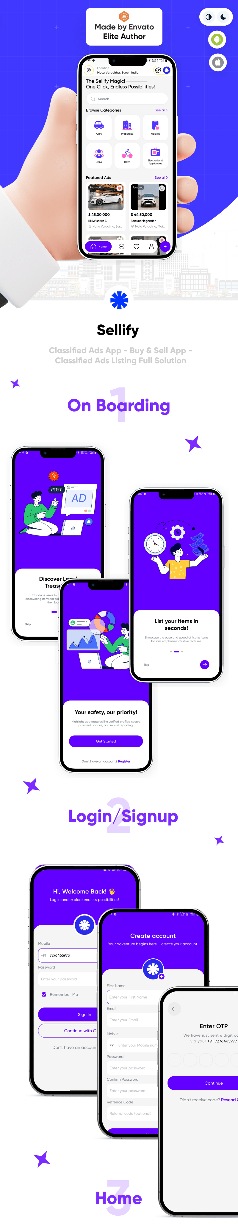 Sellify - Classified Ads App - Buy & Sell App - Classified Ads Listing Full Solution